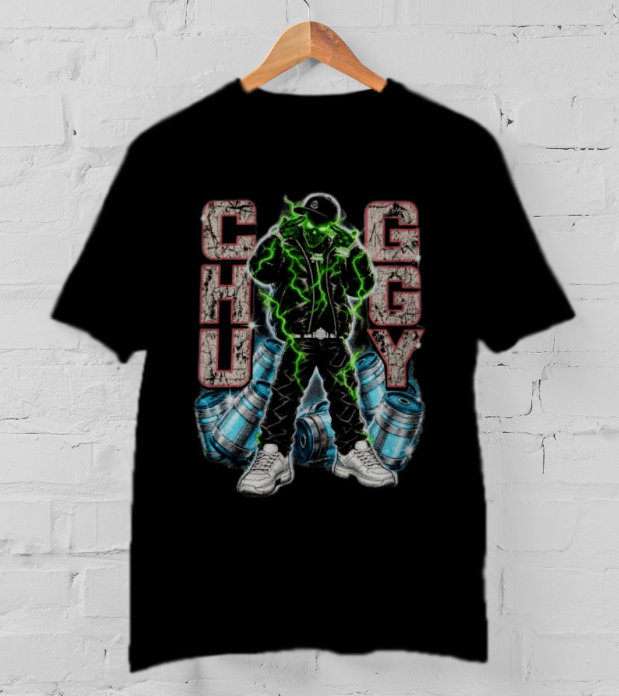 CHUGGY Yeat Store Green Skull Neon City Vibes T-Shirt
