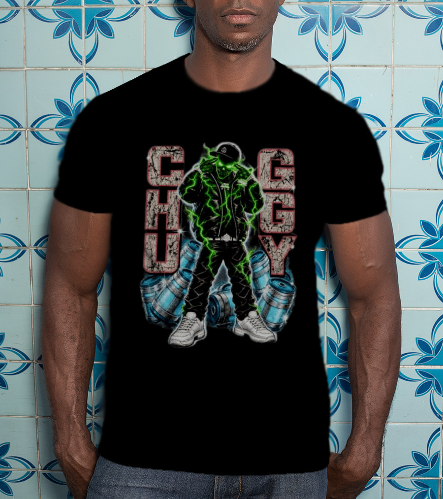 CHUGGY Yeat Store Green Skull Neon City Vibes T-Shirt