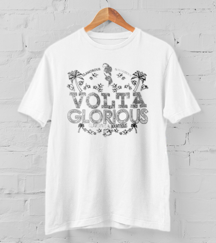 Volta Glorious Glamorous Bountious Palm Trees Glitter T-Shirt