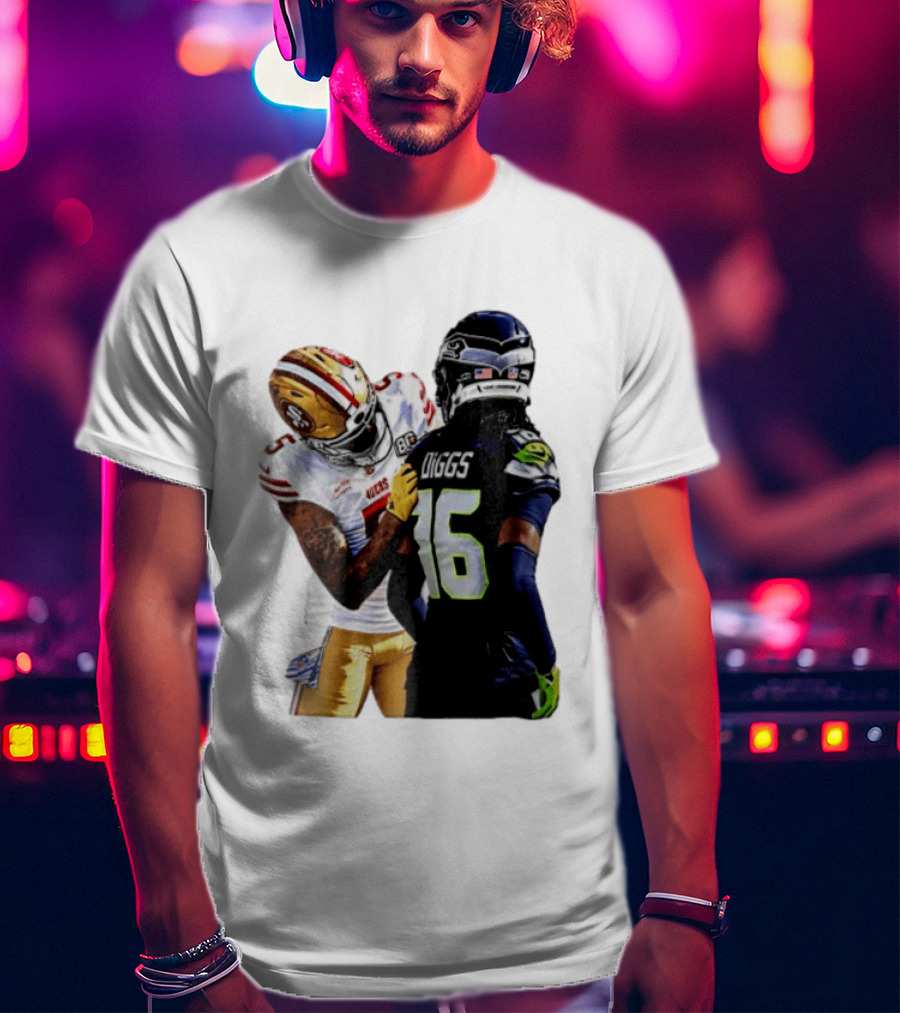 49ers Vs Seahawks NFL Showdown Player Diggs Number 16 Sports Moment T-Shirt