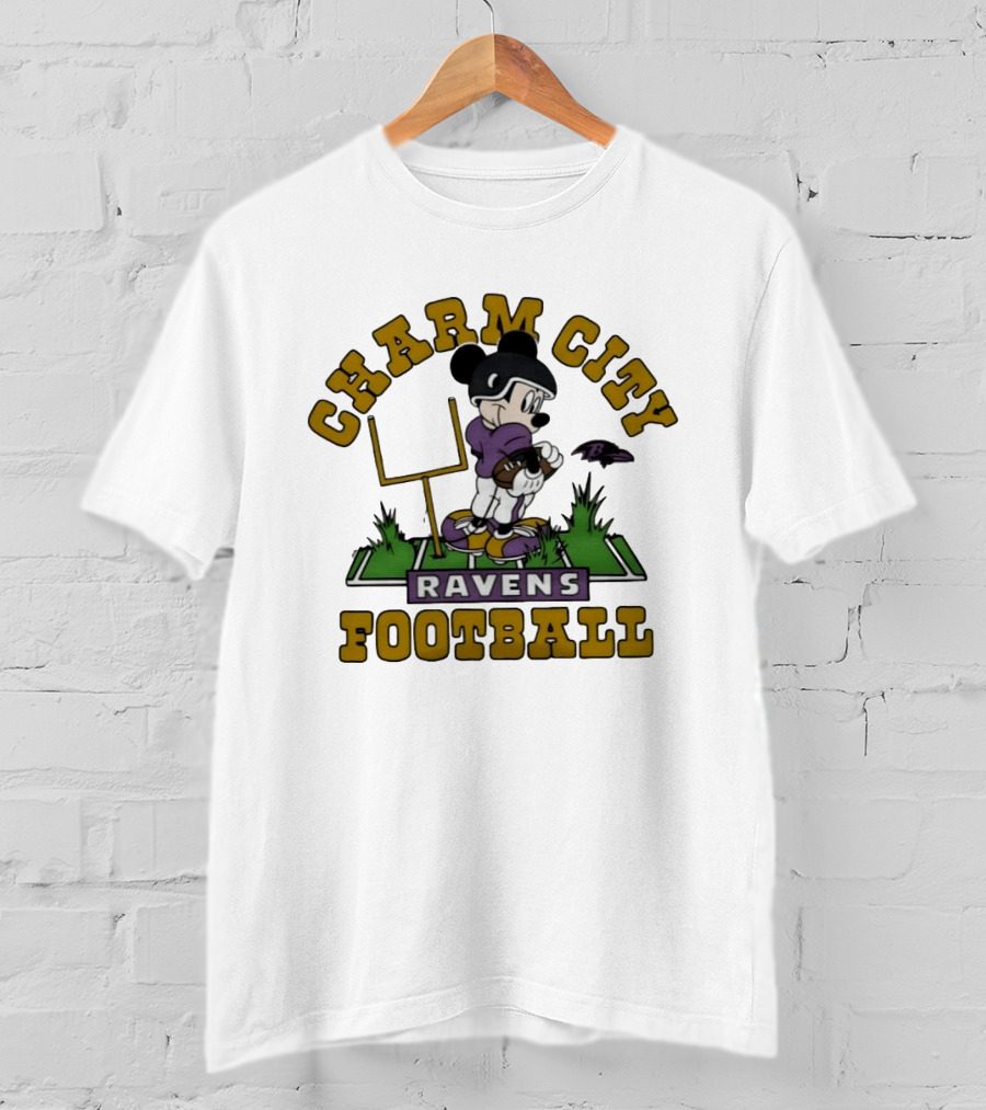 Charm City Ravens Football Mickey Mouse Collaboration T-Shirt