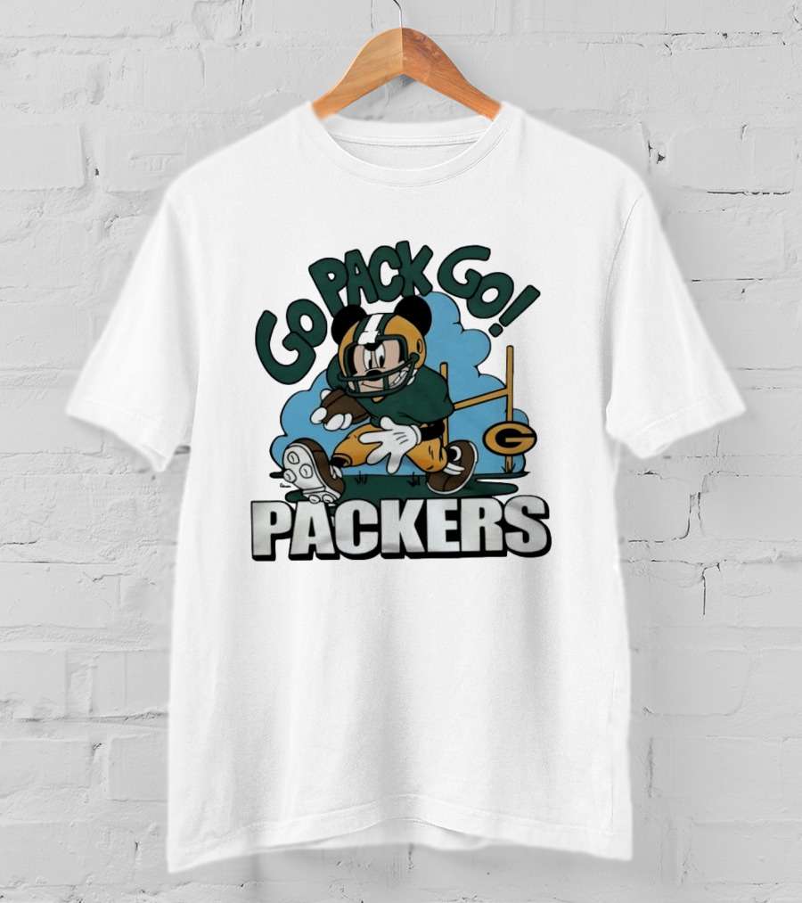 Mickey Mouse Green Bay Packers Go Pack Go Packers T-Shirt