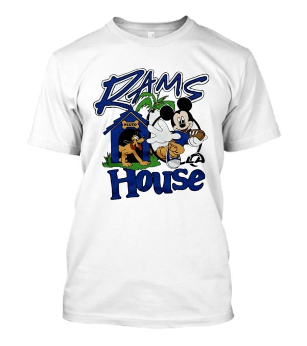 Rams House Mickey Mouse Pluto LA T-Shirt