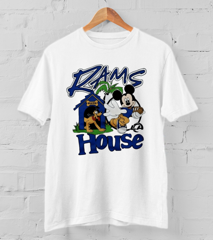 Rams House Mickey Mouse Pluto LA T-Shirt