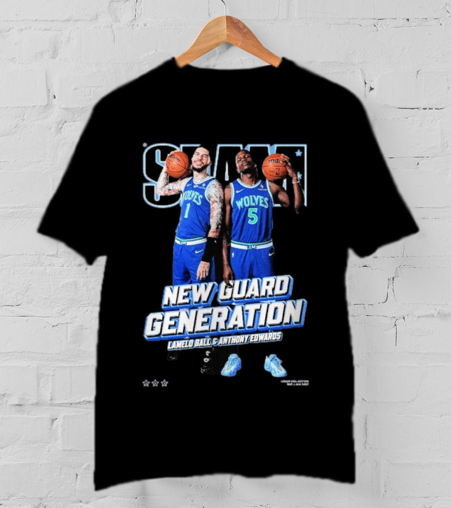 Anthony Edwards And LaMelo Ball SLAM Wolves New Guard Generation T-Shirt