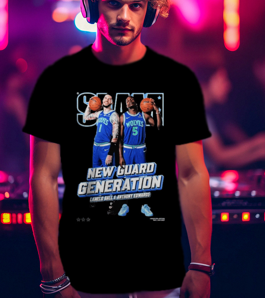 Anthony Edwards And LaMelo Ball SLAM Wolves New Guard Generation T-Shirt
