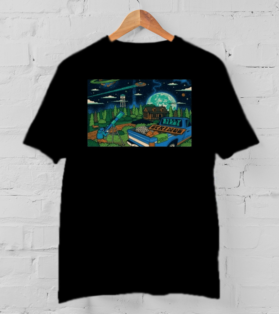 Billy Strings October 23 2026 Orion Amphitheater Huntsville AL Concert UFO Stargazing Cabin Truck Scene T-Shirt