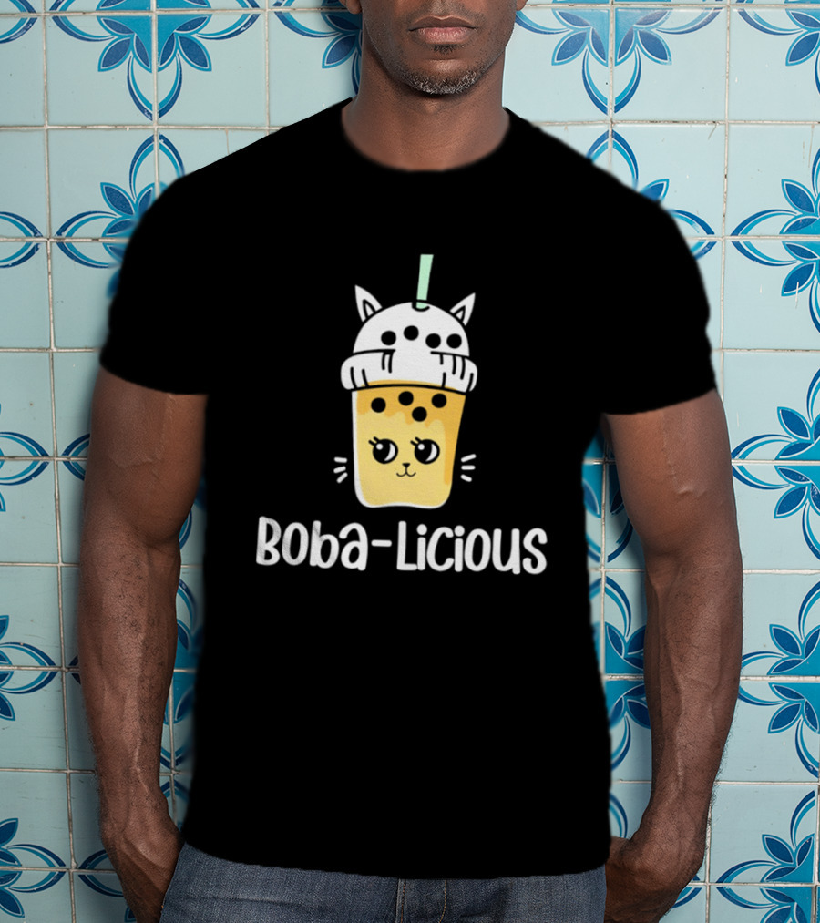 Boba Licious Cute Cat Milk Tea Kawaii Bubble Tea Drink T-Shirt