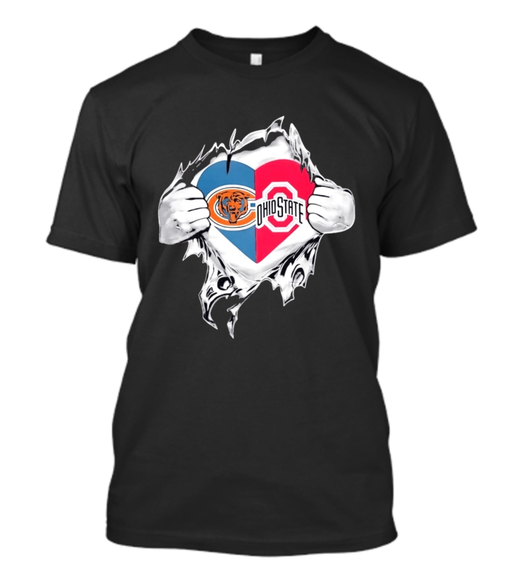 Heart Shaped Chicago Bears Ohio State Mashup T-Shirt