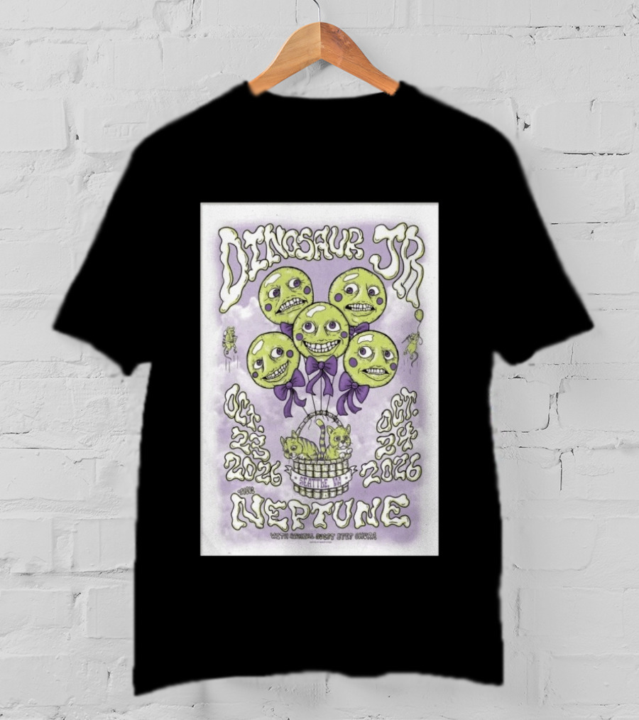 Dinosaur Jr Seattle WA October 23 24 2026 The Neptune Special Guest Stef Chura Show T-Shirt