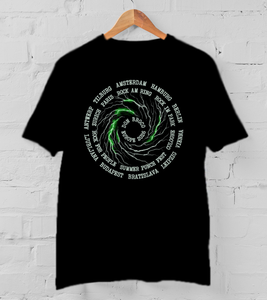 Don Broco Skeleton Vortex Tour Cities Black T-Shirt