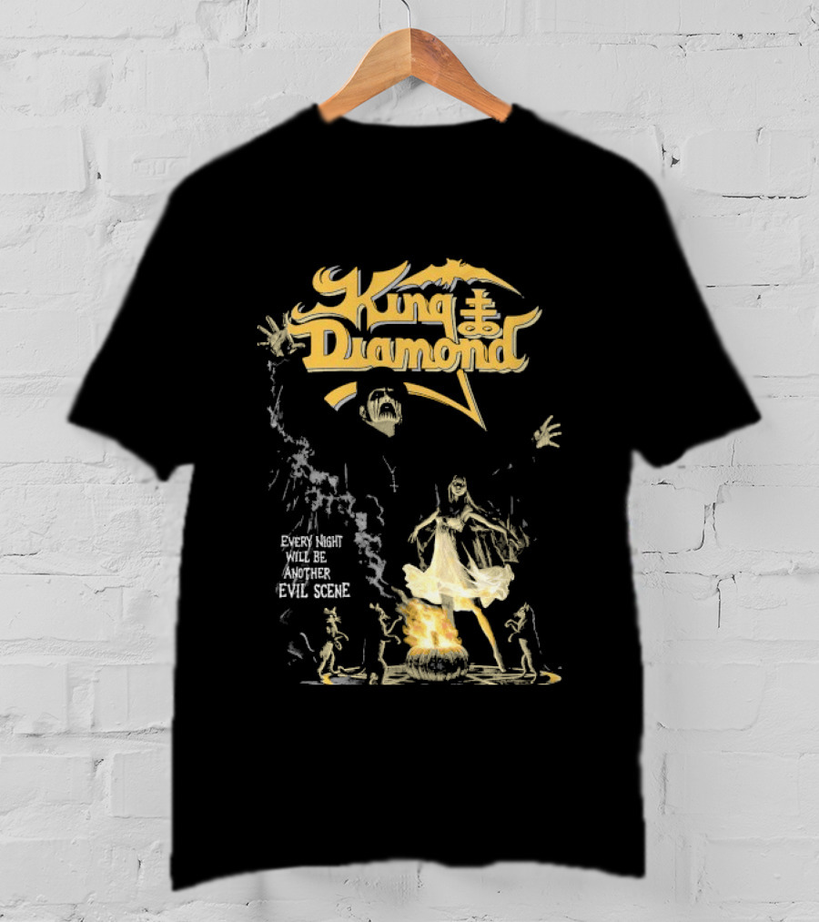 King Diamond Every Night Will Be Another Evil Scene Halloween Bat Cross Skeleton T-Shirt