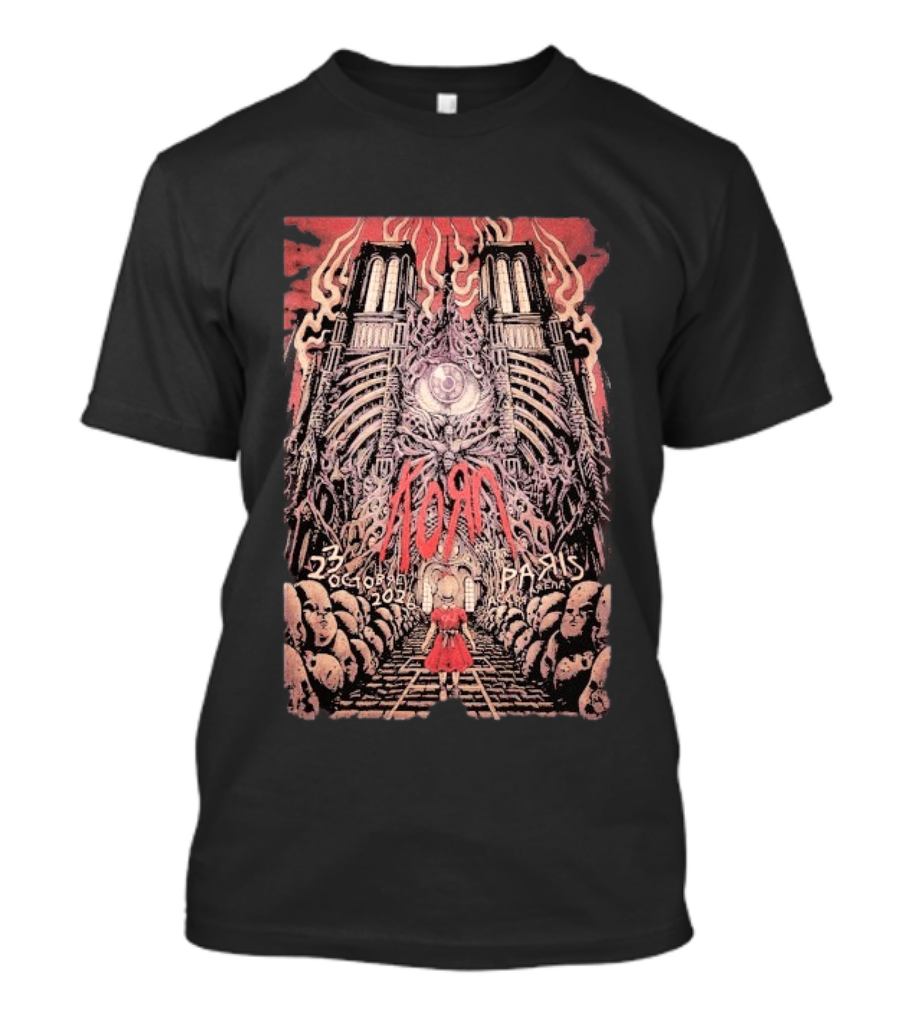 Korn Notre Dame Cathedral Paris October 23 2026 Concert Tour T-Shirt
