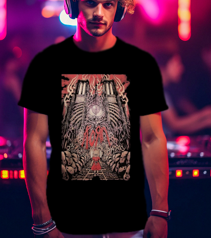 Korn Notre Dame Cathedral Paris October 23 2026 Concert Tour T-Shirt
