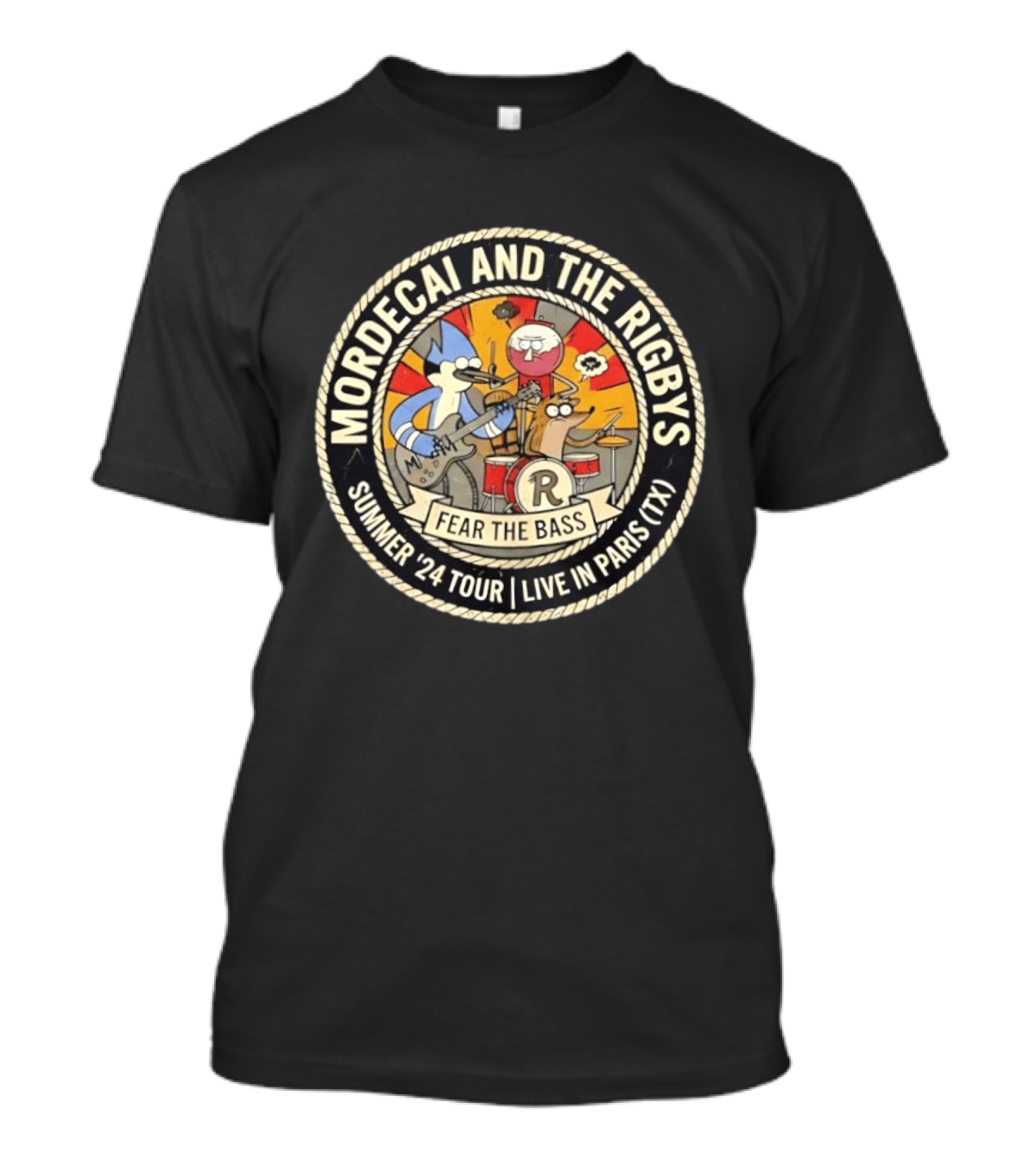 Mordecai And The Rigbys Live In Paris Summer '24 Fear The Bass T-Shirt