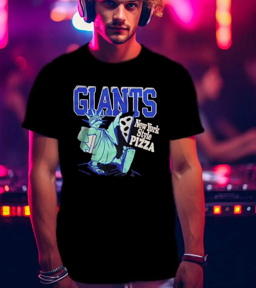New York Giants Statue Of Liberty New York Style Pizza T-Shirt