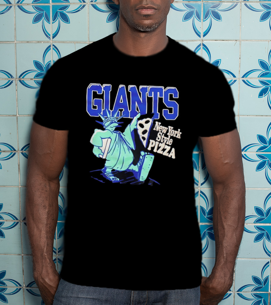 New York Giants Statue Of Liberty New York Style Pizza T-Shirt