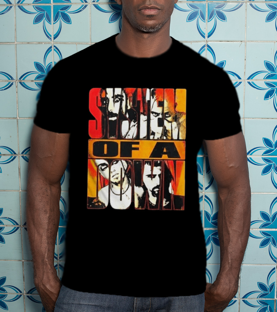 System Of A Down Face Collage Sick New World Festival Texas 2026 Heavy Metal Rock Band T-Shirt
