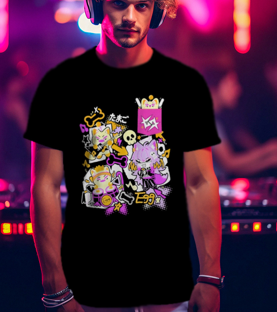 OverEzEggs Aspiring Idol Gamersupps Lucky Cat Gaming Power T-Shirt