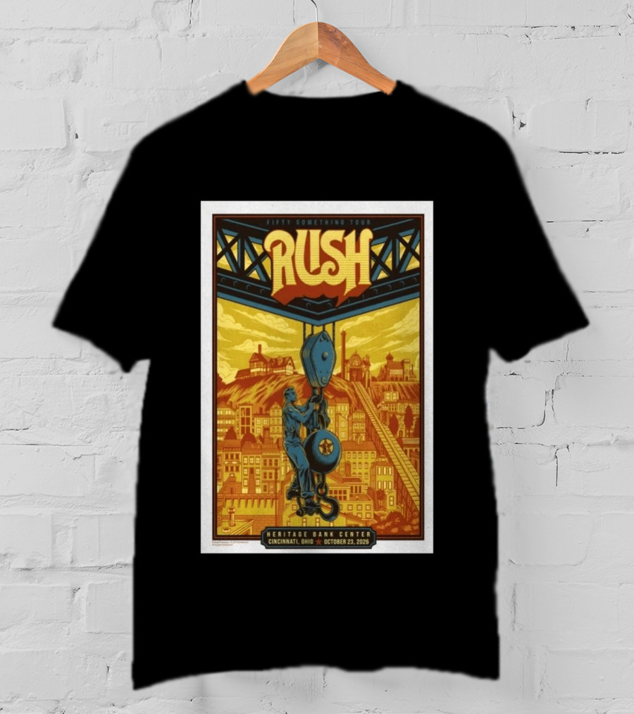 Fifty Something Tour Rush Heritage Bank Center October 23 2026 Cincinnati Ohio T-Shirt