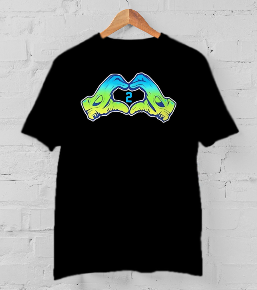 Tampa Bay Rays Yandy Díaz Heart Hands Number 2 T-Shirt