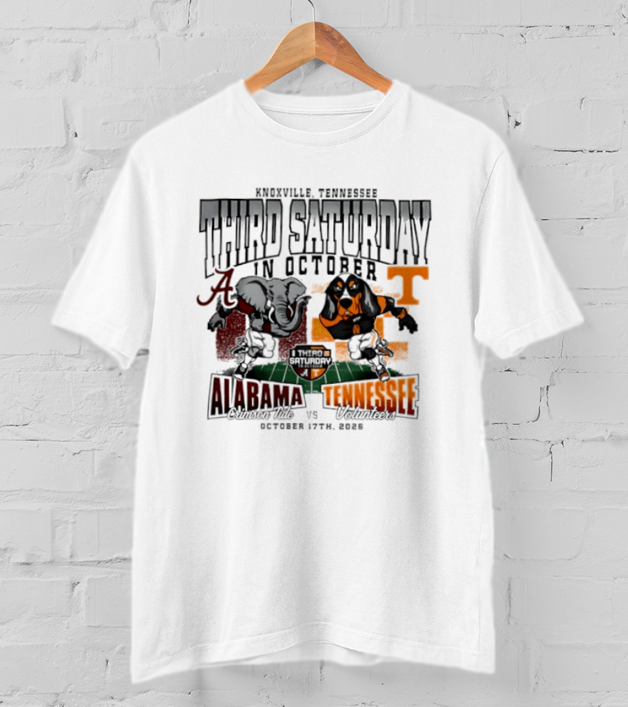 Knoxville Tennessee Third Saturday In October Alabama Crimson Tide Vs Tennessee Volunteers October 15th 2022 T-Shirt
