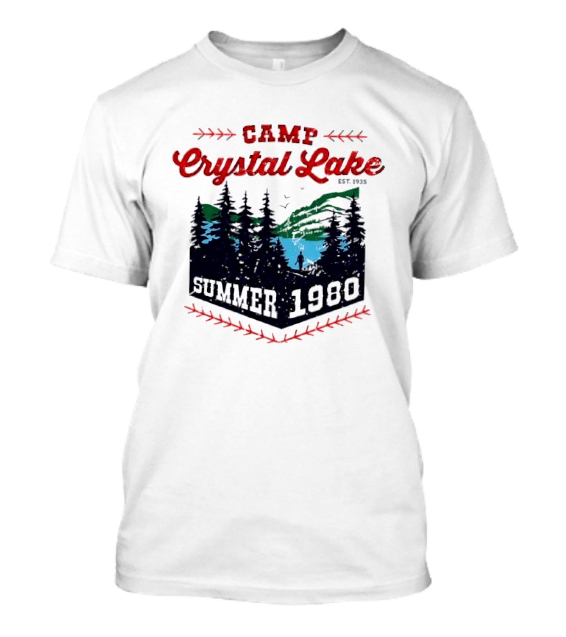 Camp Crystal Lake Vintage Summer 1980 Camping Adventure T-Shirt