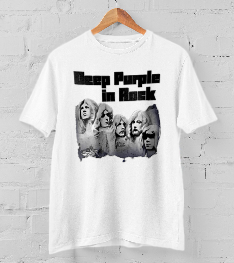 Deep Purple In Rock Band Members Mount Rushmore Faces T-Shirt