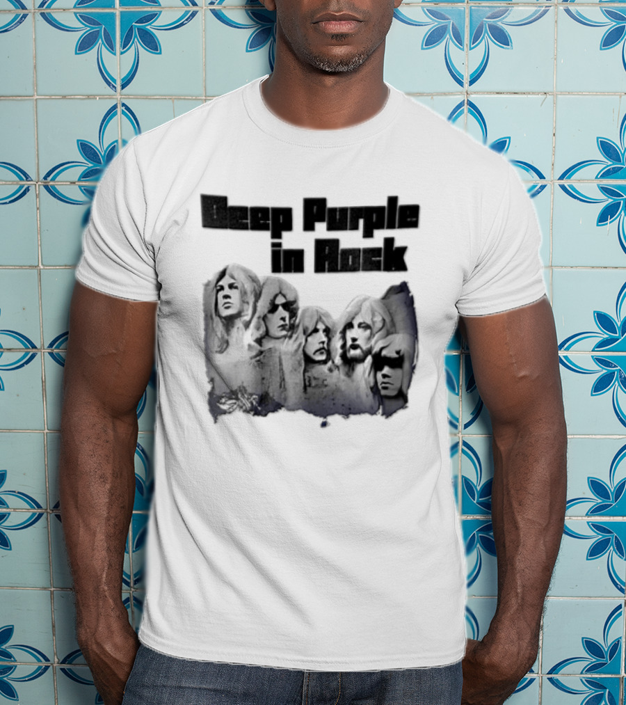 Deep Purple In Rock Band Members Mount Rushmore Faces T-Shirt
