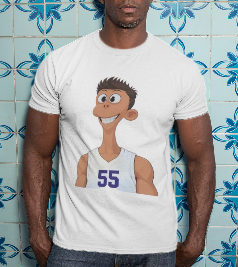 Detroit Pistons No 55 Cartoon Duncan Robinson Sheen T-Shirt