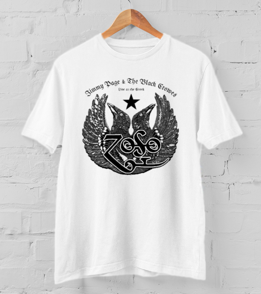 Jimmy Page & The Black Crowes Live At The Greek Two Crows And Star T-Shirt