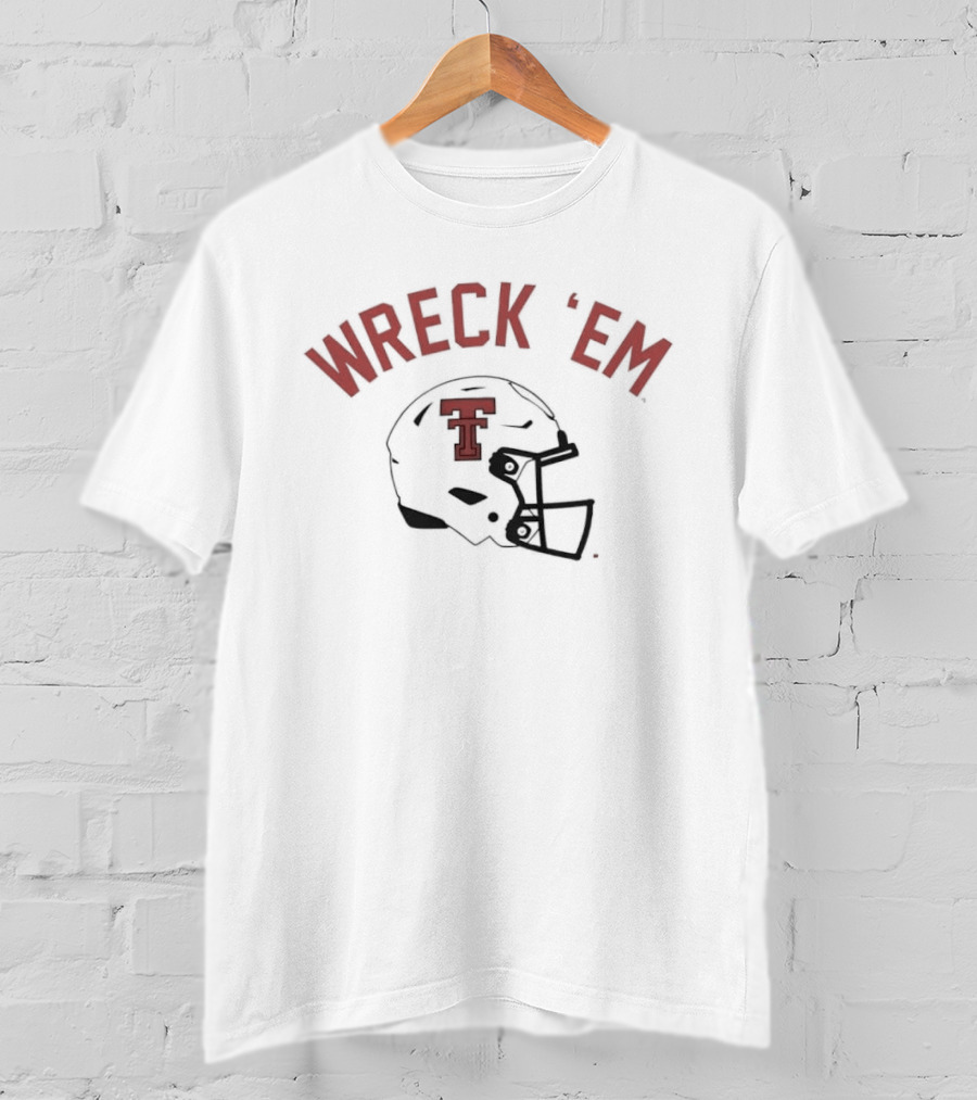 Texas Tech Red Raiders Wreck 'Em Football Helmet T-Shirt