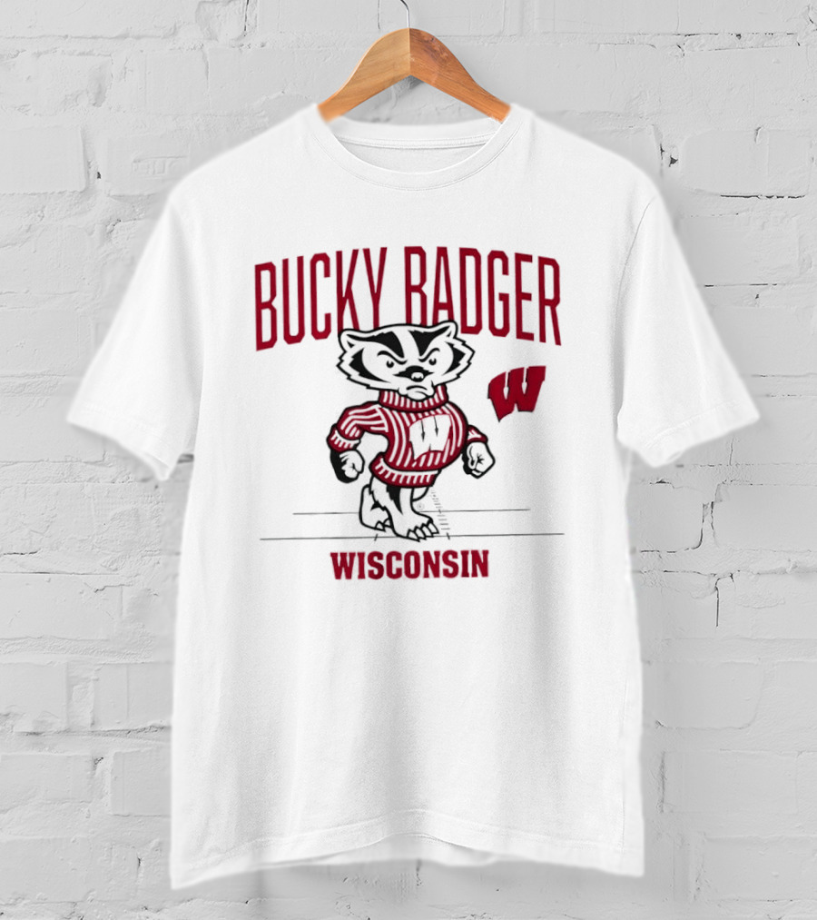Bucky Badger Wisconsin Gridiron Football T-Shirt