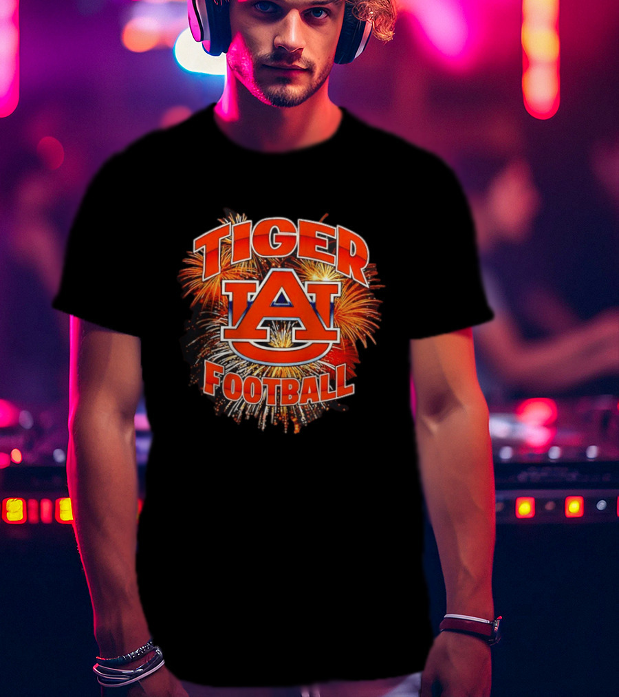 Tiger Auburn University Football Fireworks Celebration T-Shirt