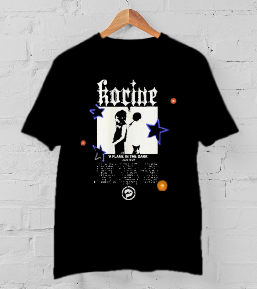 Korine A Flame In The Dark 2025 Tour Dates Two Figures Stars T-Shirt