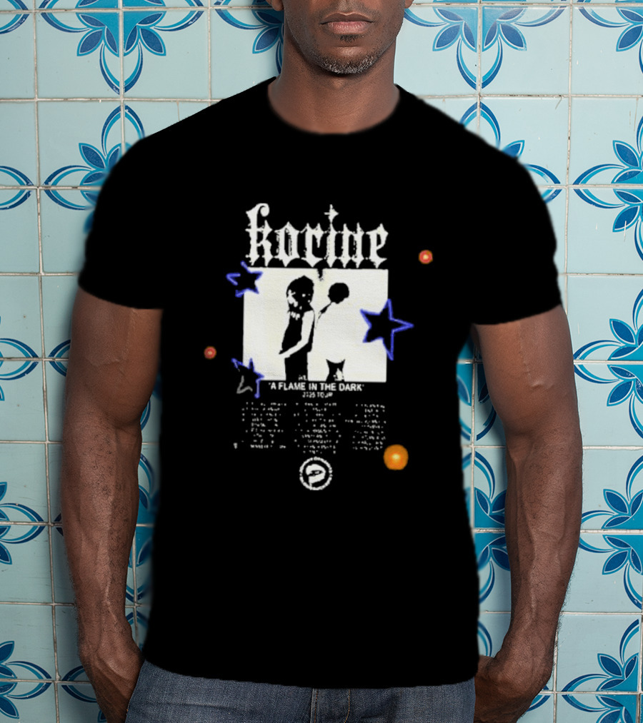 Korine A Flame In The Dark 2025 Tour Dates Two Figures Stars T-Shirt