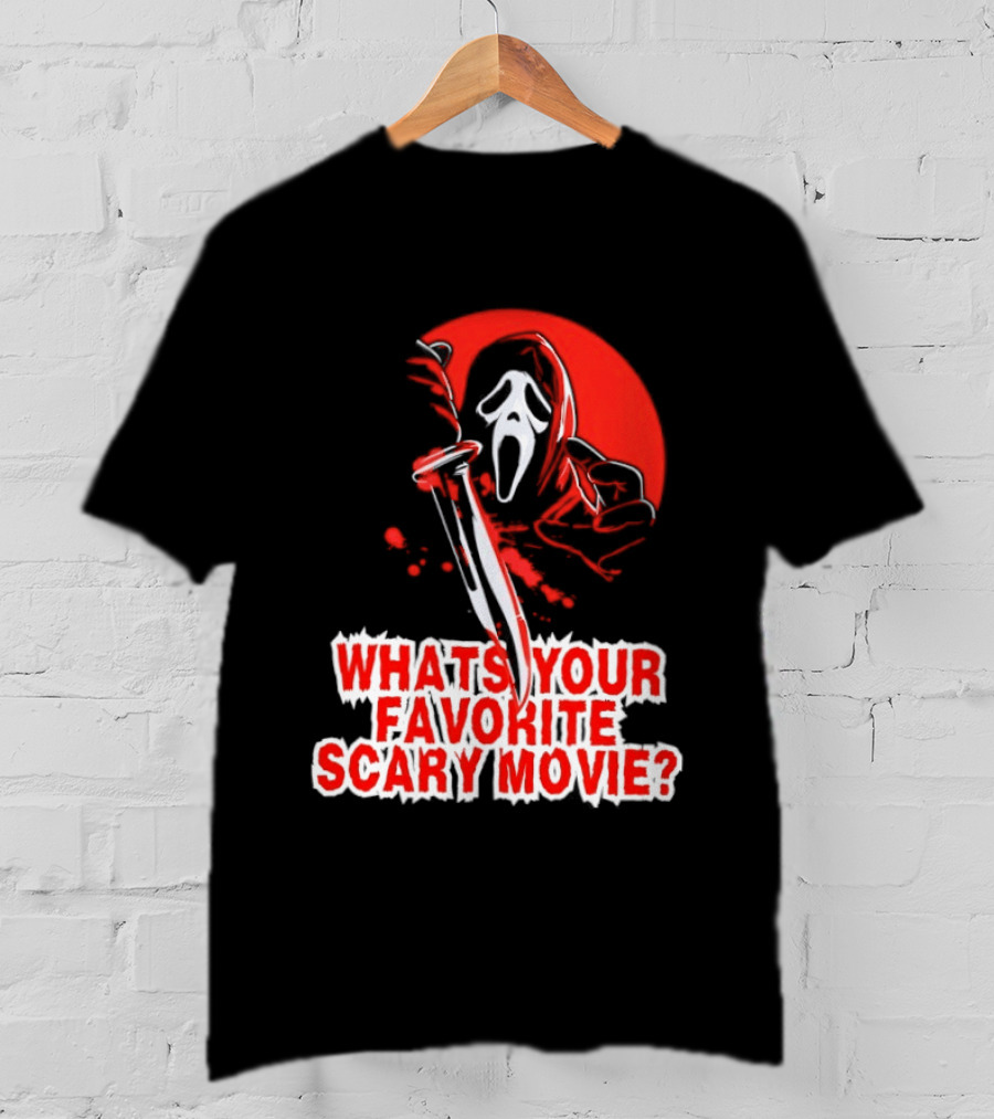 Ghostface What's Your Favorite Scary Movie Red Mask T-Shirt