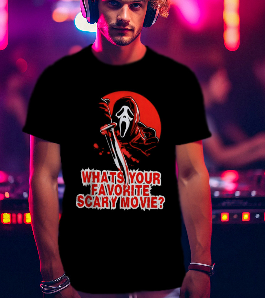 Ghostface What's Your Favorite Scary Movie Red Mask T-Shirt