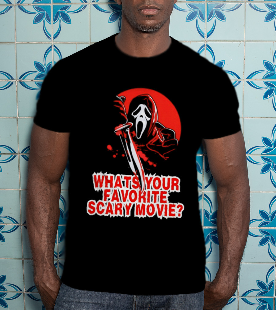 Ghostface What's Your Favorite Scary Movie Red Mask T-Shirt