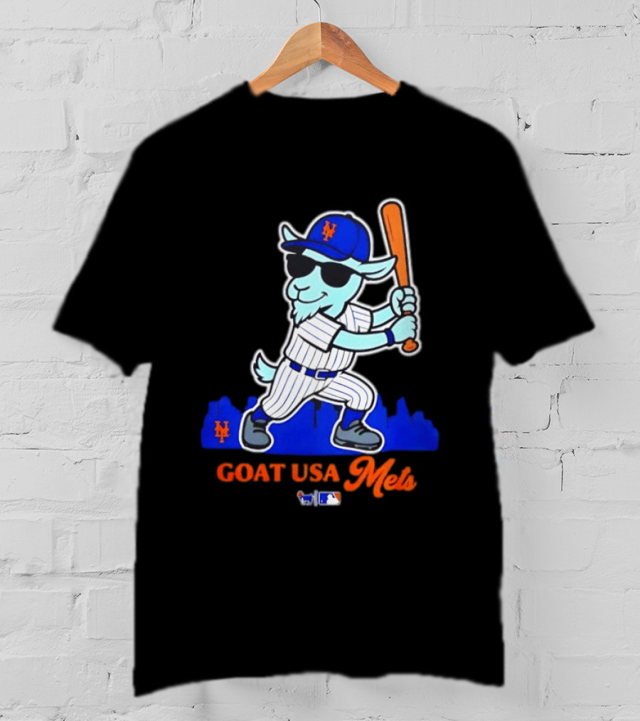 GOAT USA New York Mets Baseball Skyline MLB T-Shirt