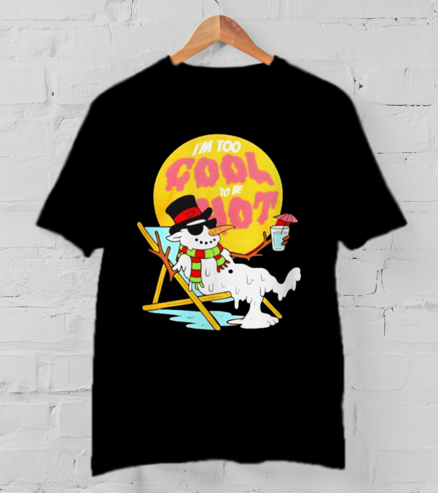I'm Too Cool To Be Hot Goat USA Snowman T-Shirt