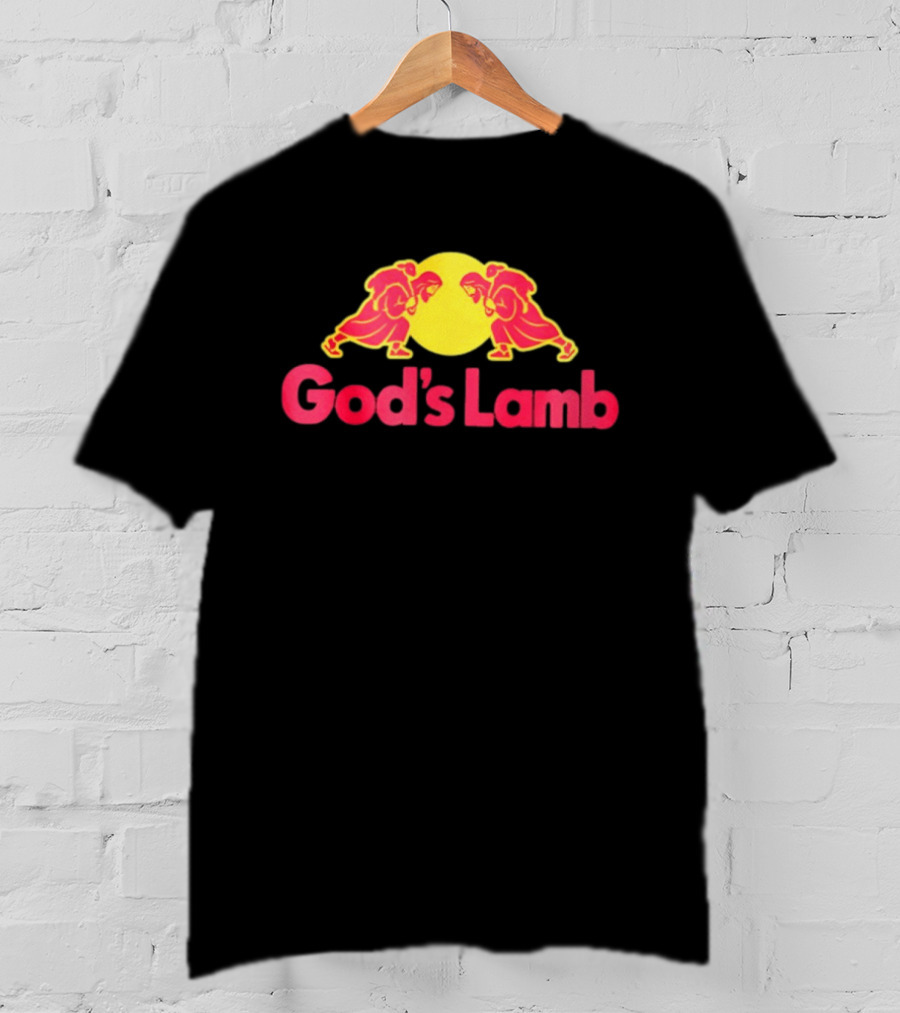 God's Lamb Redbull Parody Twin Monk Icon Yellow T-Shirt