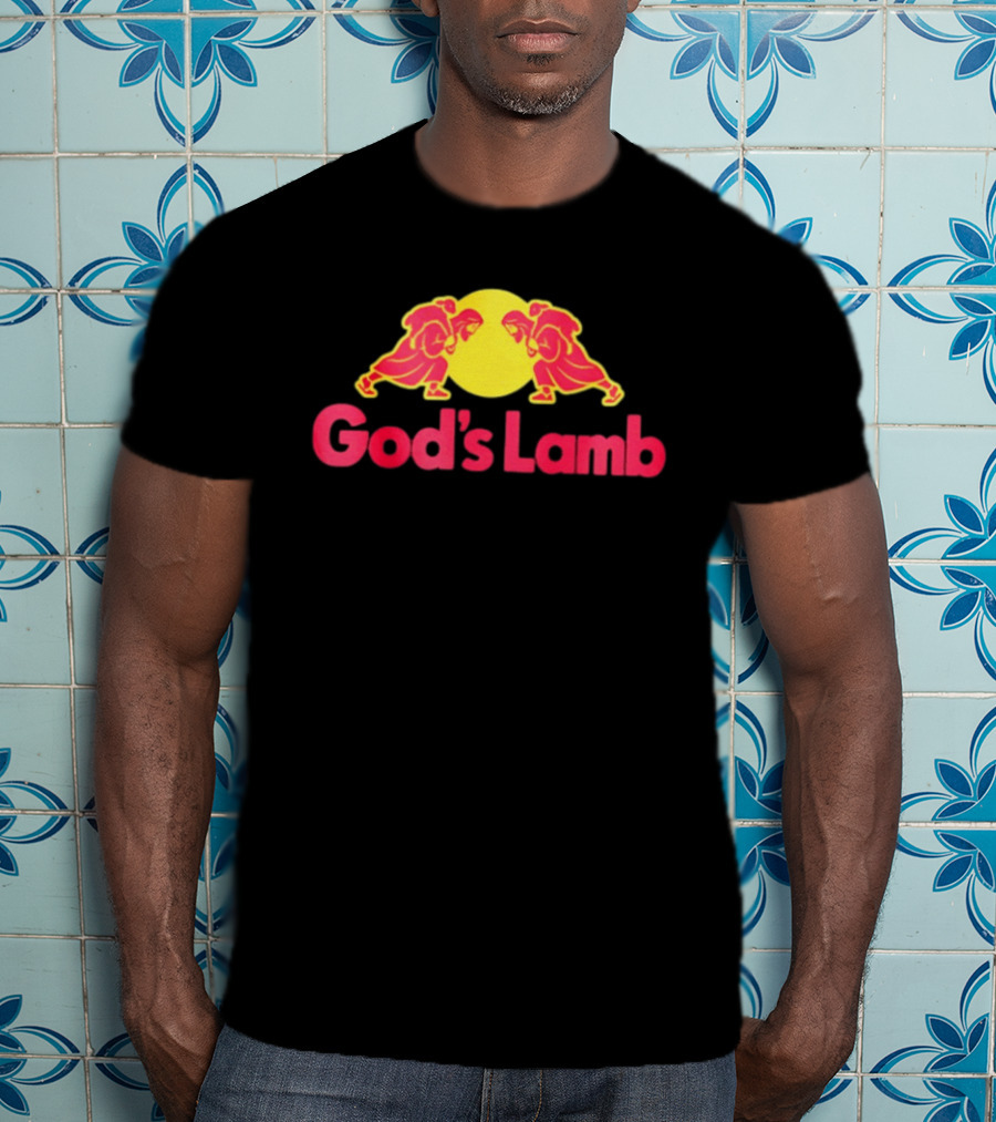 God's Lamb Redbull Parody Twin Monk Icon Yellow T-Shirt