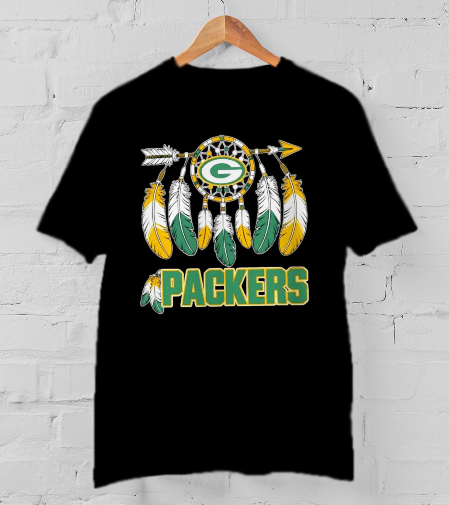 Green Bay Packers Dreamcatcher Feathers Arrow T-Shirt