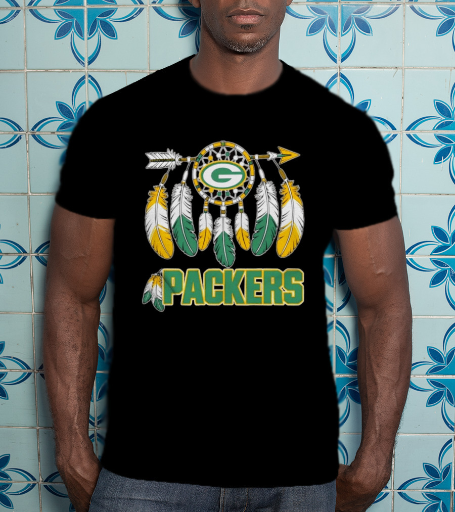 Green Bay Packers Dreamcatcher Feathers Arrow T-Shirt