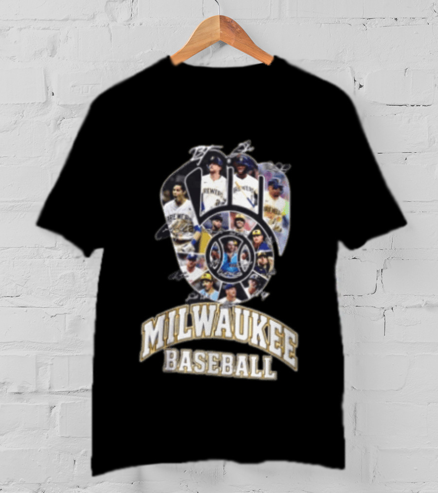 Milwaukee Baseball Brewers Team Spirit Collage T-Shirt