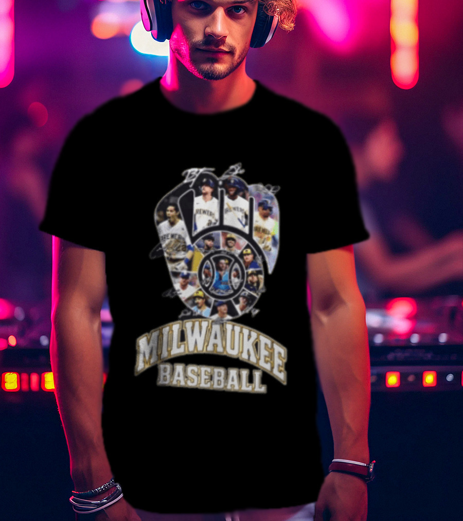 Milwaukee Baseball Brewers Team Spirit Collage T-Shirt