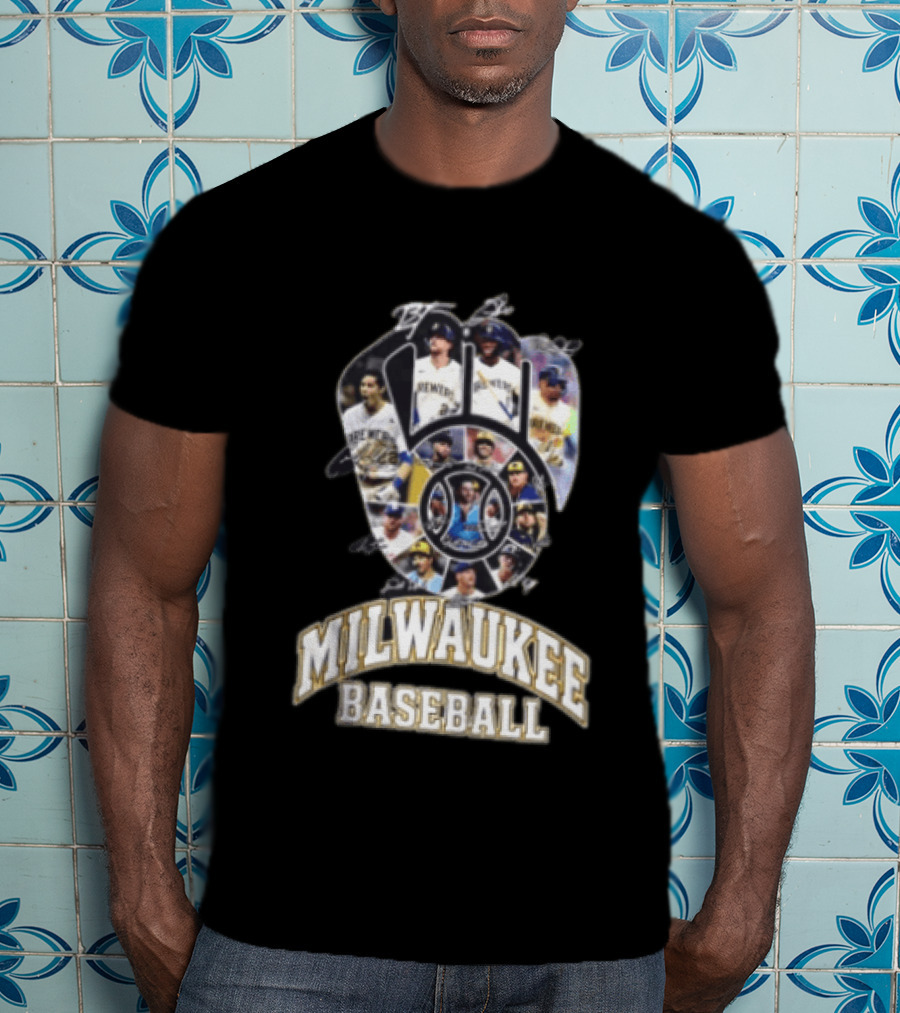 Milwaukee Baseball Brewers Team Spirit Collage T-Shirt