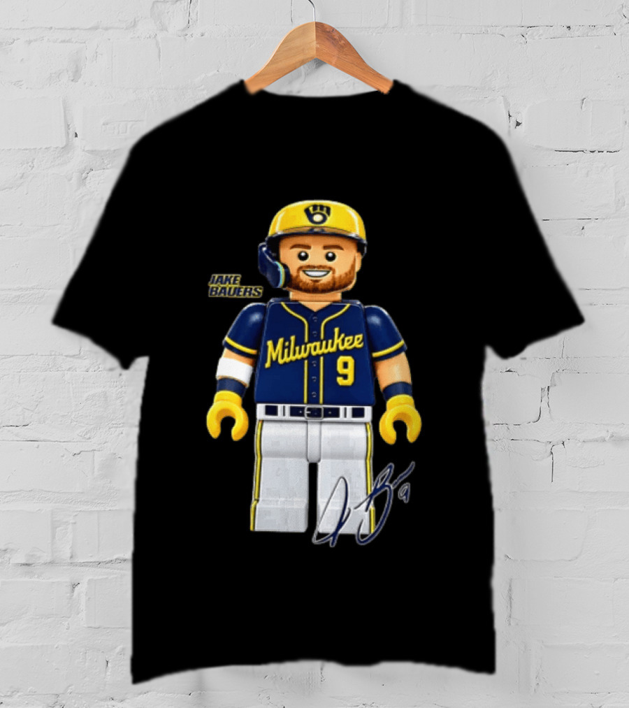 Milwaukee Brewers Jake Bauers Minifigure 9 T-Shirt
