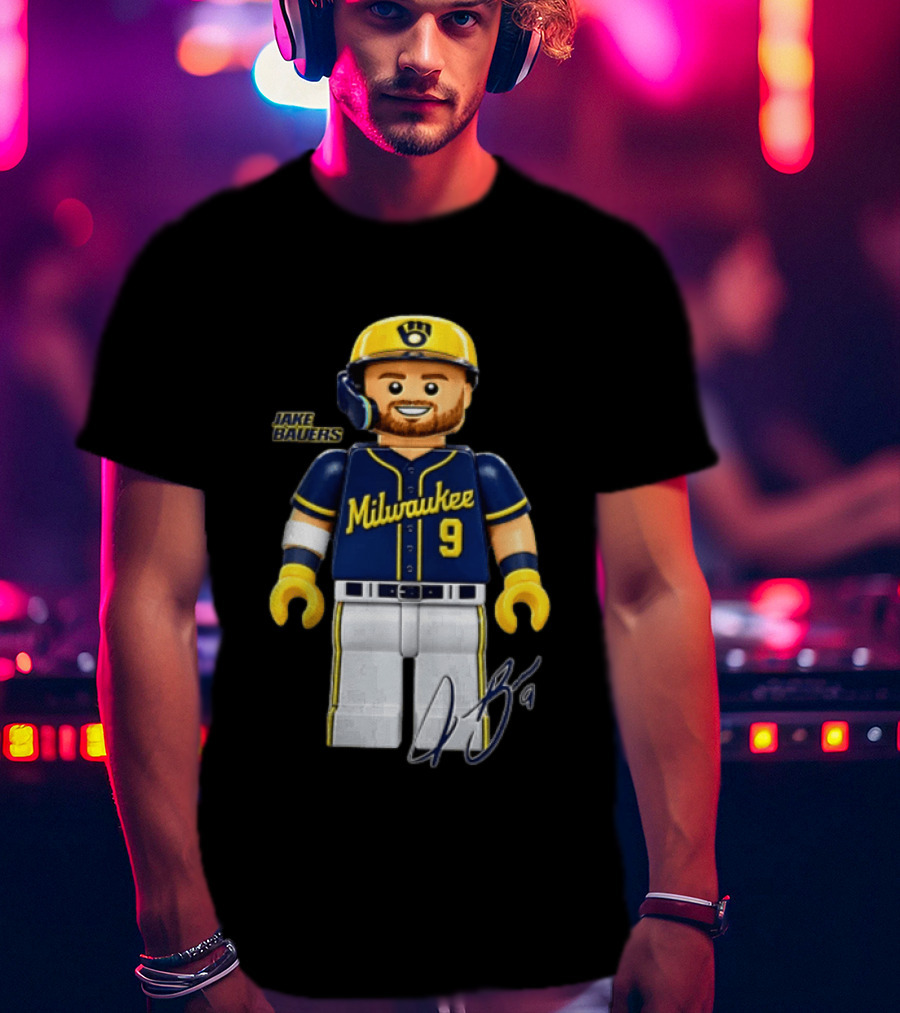 Milwaukee Brewers Jake Bauers Minifigure 9 T-Shirt